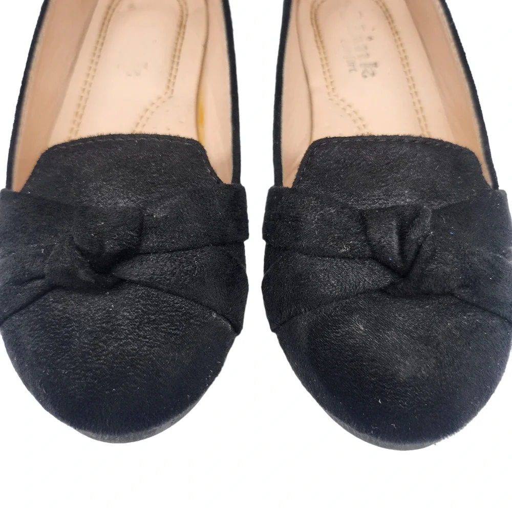 Link Comfort Girls Shoes 12 Black Bow Tie Ballet Flats Comfy Dressy Toddler